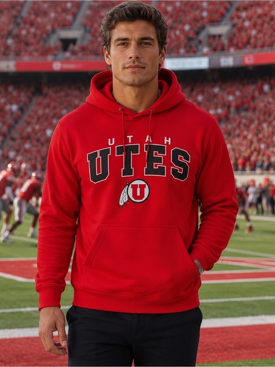 Colosseum Other - Colosseum Red Utah Utes Crewneck Hoodie Sweatshirt